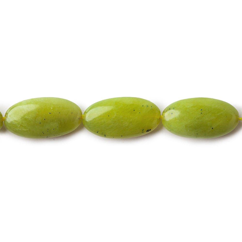 Green Serpentine Plain Oval Beads - The Bead Traders