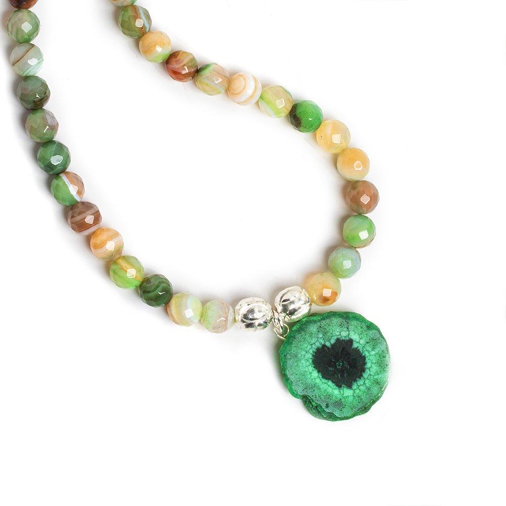 Green Solar Quartz Slice Focal Bead 1 Piece - The Bead Traders