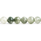Green Tourmalinated Quartz Faceted Round Beads 15 inch 60 pieces - The Bead Traders