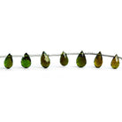 Green Tourmaline Faceted Teardrop Beads 7 inch 23 pieces - The Bead Traders
