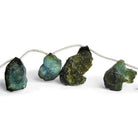 Green Tourmaline Natural Slices 8 inch 9 beads - The Bead Traders
