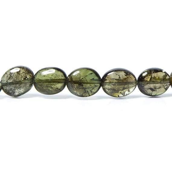 Green Tourmaline Straight Drill Plain Oval 16 inch 48 pieces - The Bead Traders
