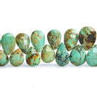 Green Turquoise Faceted Pear Beads 8 inch 48 pieces - The Bead Traders