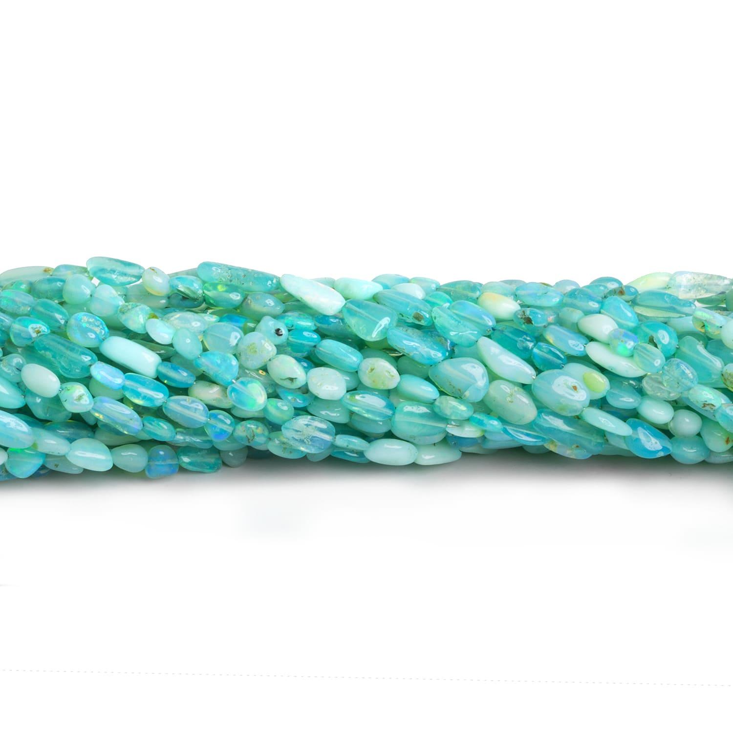 Greenish Blue Ethiopian Opal Plain Nuggets 15 inch 55 beads - The Bead Traders
