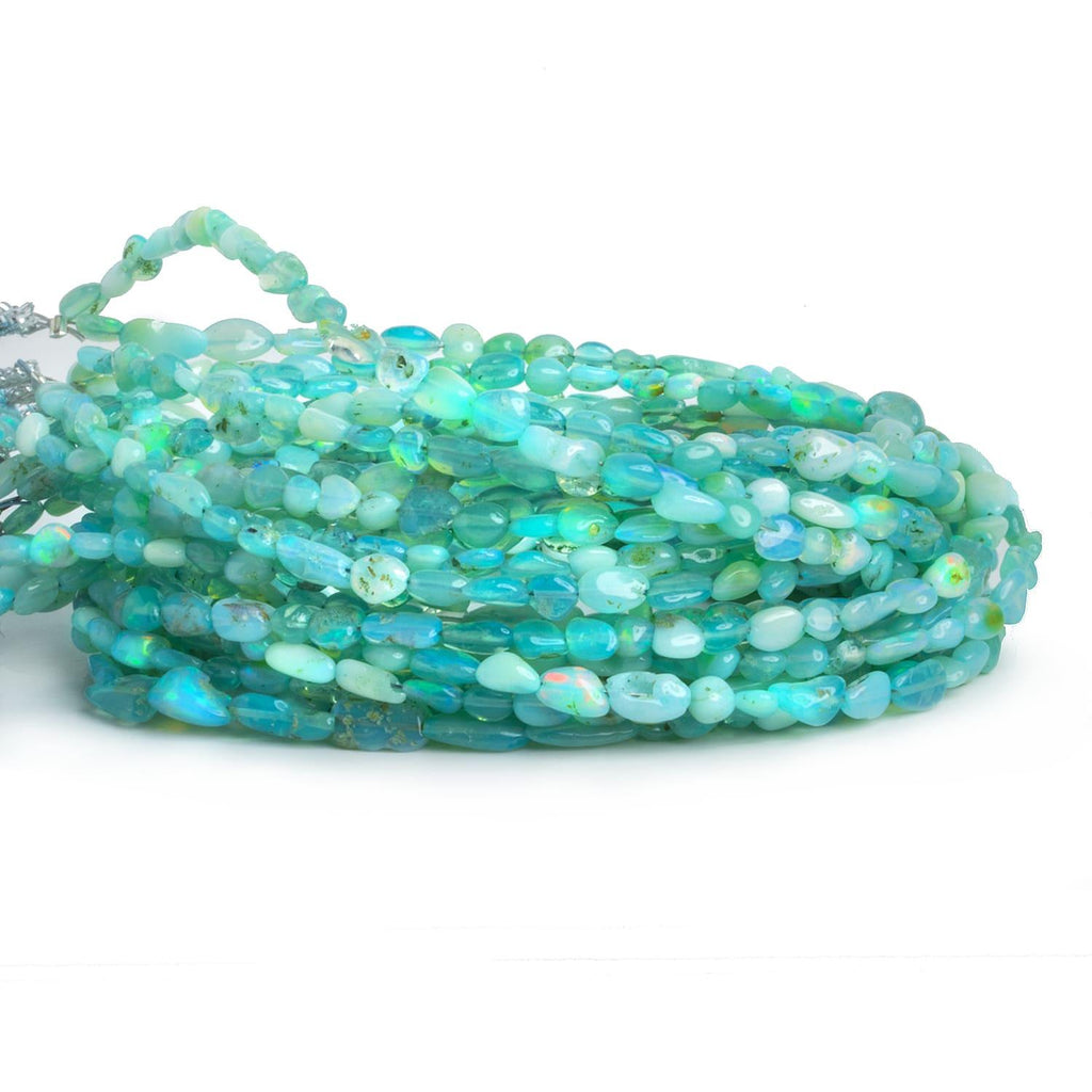 Greenish Blue Ethiopian Opal Plain Nuggets 15 inch 55 beads - The Bead Traders