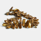 Greenish Copper Biwa Freshwater Pearl 14 inch 55 pieces - The Bead Traders