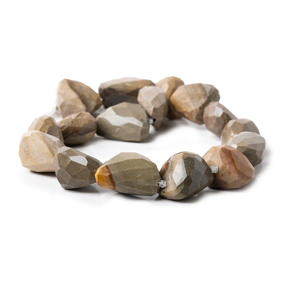 Grey Jasper Faceted Nugget Beads 14 inches 15 pieces - The Bead Traders