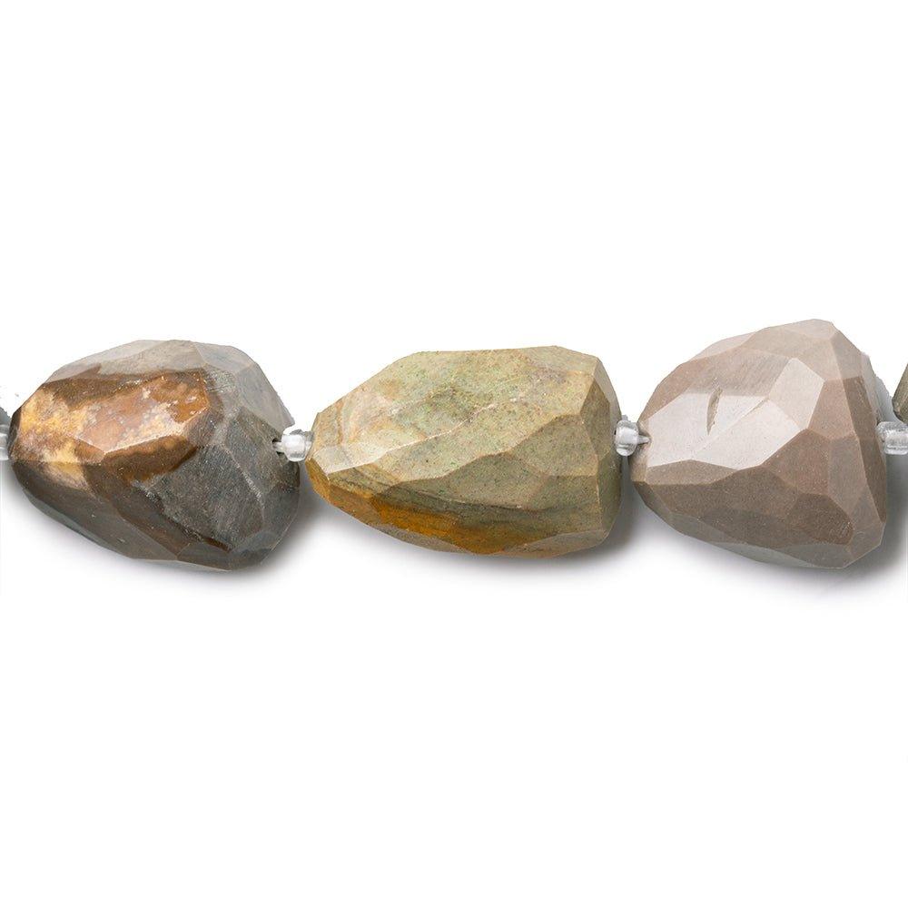 Grey Jasper Faceted Nugget Beads 15 inches 14 pieces - The Bead Traders