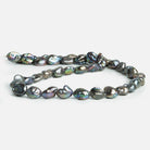Grey Peacock Keshi Freshwater Pearls 15 inch 43 pieces - The Bead Traders