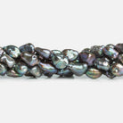 Grey Peacock Keshi Freshwater Pearls 15 inch 43 pieces - The Bead Traders