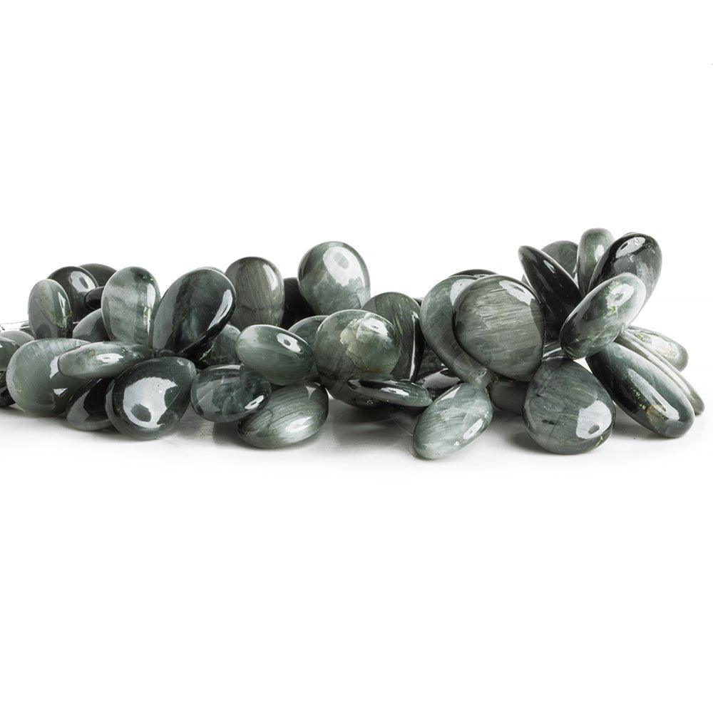 Grey Tiger's Eye Plain Pear Beads 9 inch 60 pieces - The Bead Traders