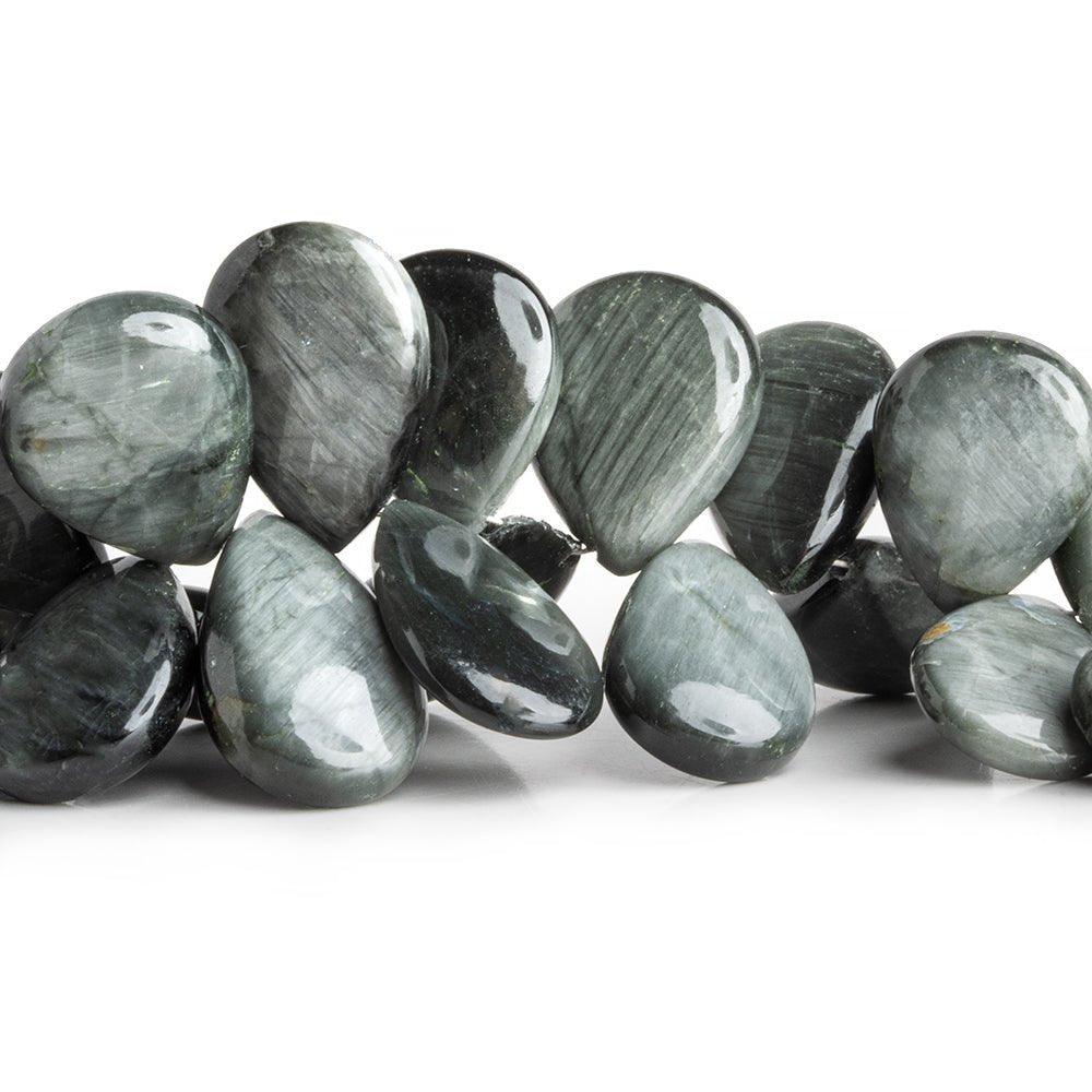 Grey Tiger's Eye Plain Pear Beads 9 inch 60 pieces - The Bead Traders