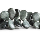 Grey Tiger's Eye Plain Pear Beads 9 inch 60 pieces - The Bead Traders