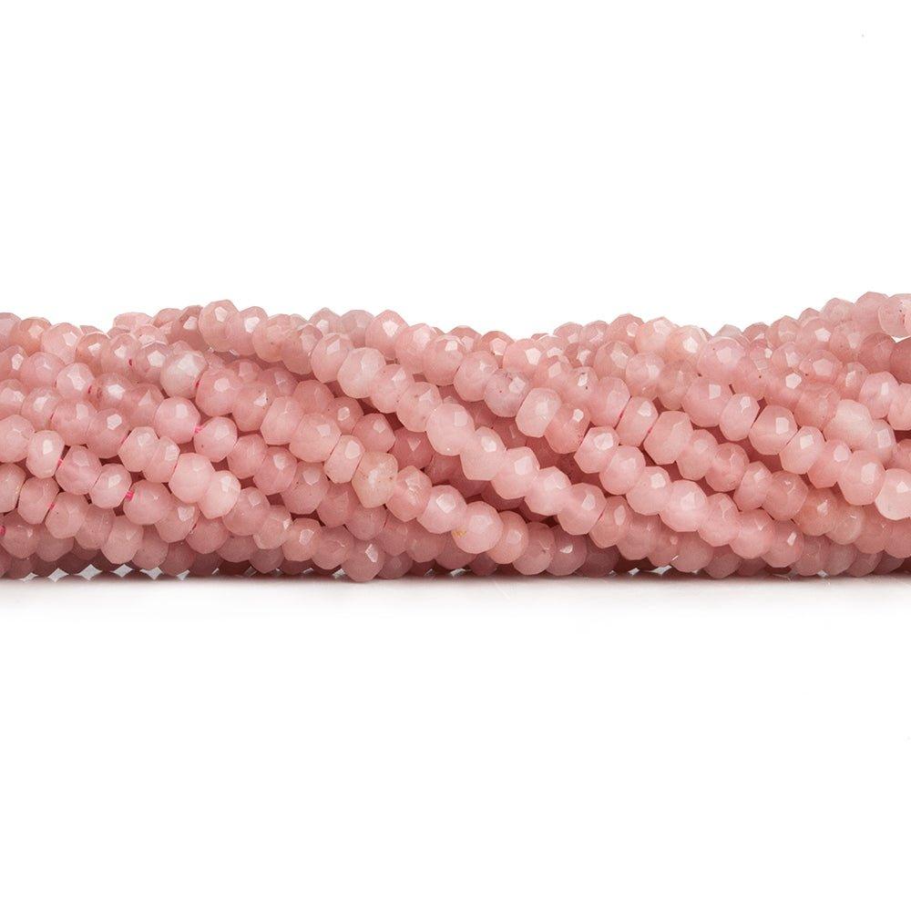 Guava Quartz Hand Cut Faceted Rondelle Beads 12 inch 115 pieces - The Bead Traders