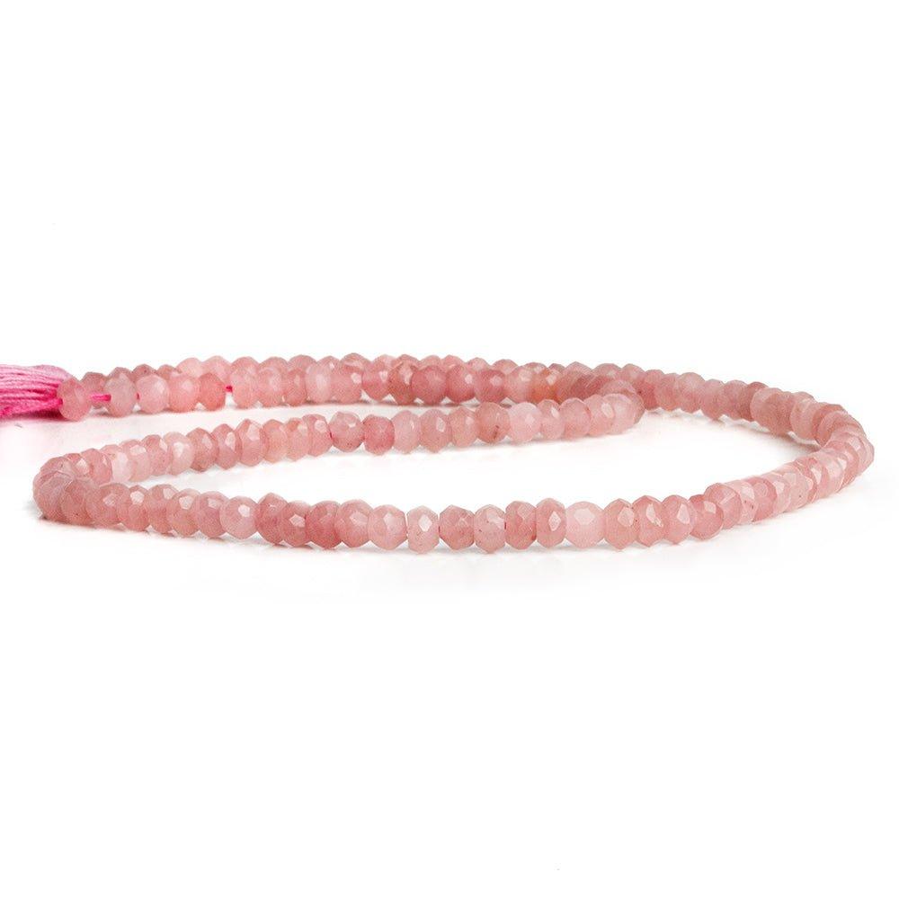 Guava Quartz Hand Cut Faceted Rondelle Beads 12 inch 115 pieces - The Bead Traders