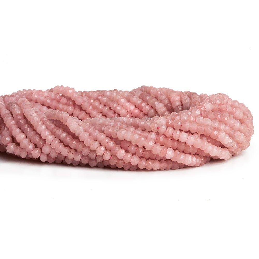 Guava Quartz Hand Cut Faceted Rondelle Beads 12 inch 115 pieces - The Bead Traders