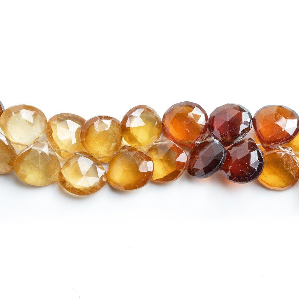 Hessonite Garnet Faceted Heart Beads 8 inch 48 pieces - The Bead Traders