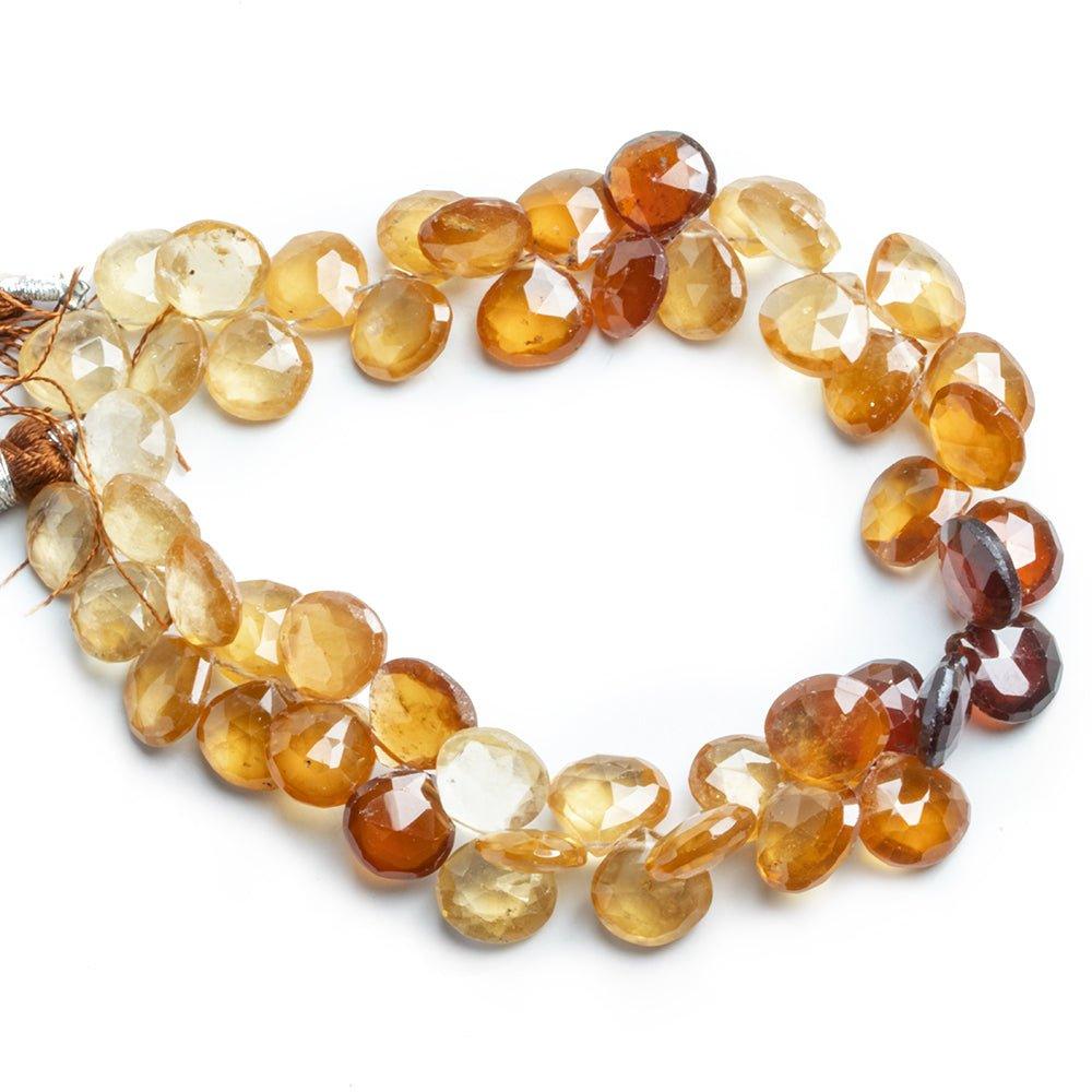 Hessonite Garnet Faceted Heart Beads 8 inch 48 pieces - The Bead Traders