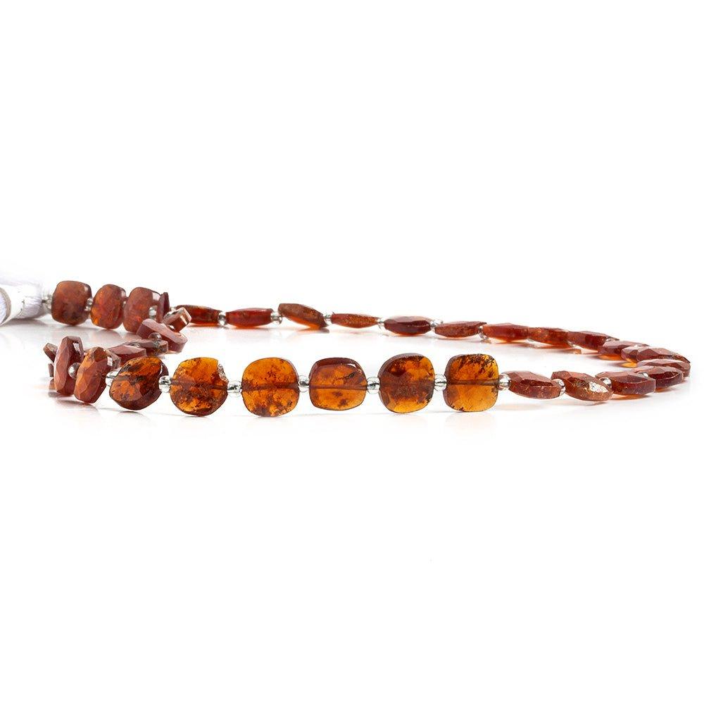 Hessonite Garnet faceted pillow beads 14 inch 37 pieces 7.5x7.5mm average - The Bead Traders