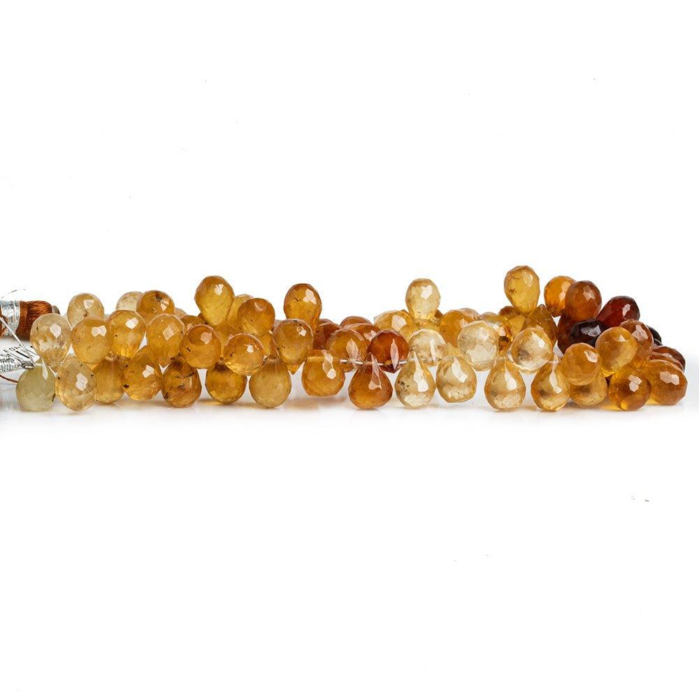 Hessonite Garnet Faceted Teardrop Beads 8 inch 74 pieces - The Bead Traders