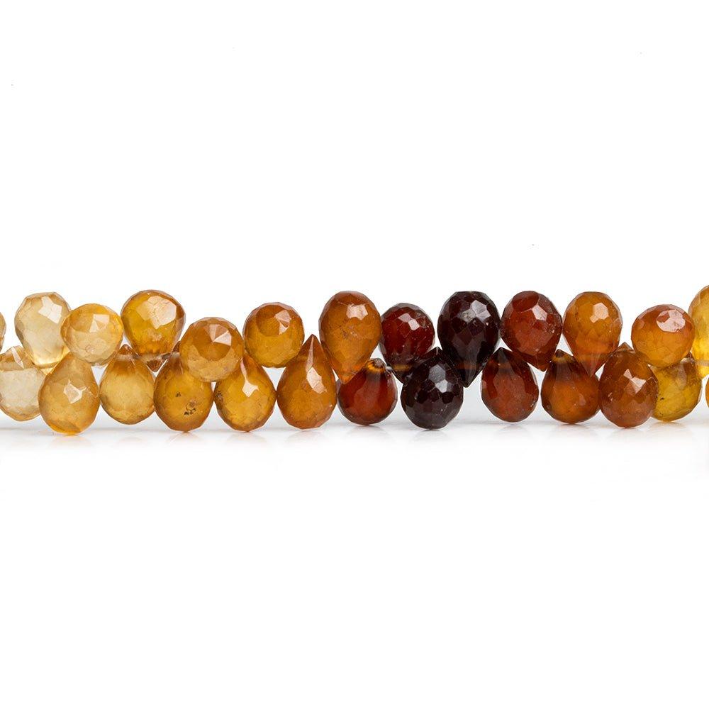 Hessonite Garnet Faceted Teardrop Beads 8 inch 74 pieces - The Bead Traders