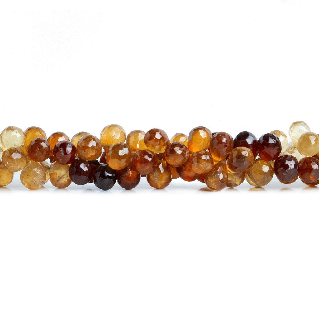 Hessonite Garnet Faceted Teardrops 8 inch 70 pieces - The Bead Traders