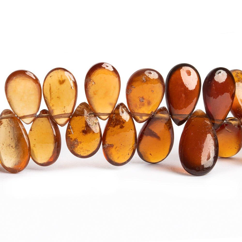 Hessonite Garnet Plain Pear Beads 8 inch 50 pieces - The Bead Traders