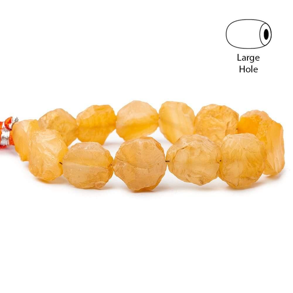Honey Agate Hammer Faceted Coin Beads 18 inch 13 pieces - The Bead Traders