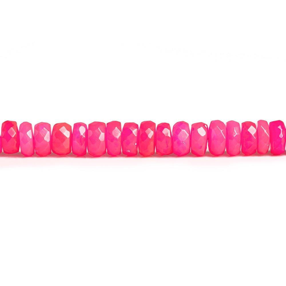 Hot Pink Ethiopian Opal Faceted Rondelle Beads 18 inch 165 pieces - The Bead Traders