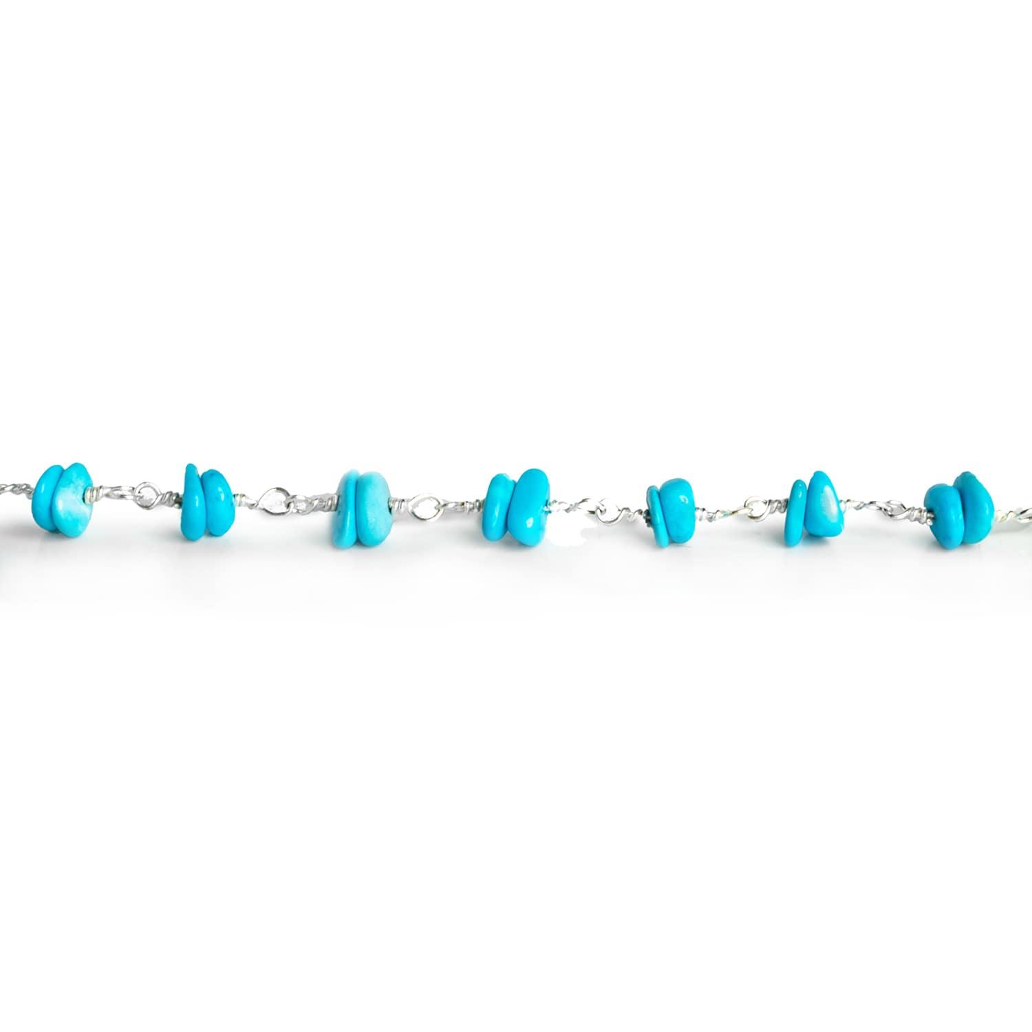 Howlite Double Nugget Silver Chain 58 pieces - The Bead Traders