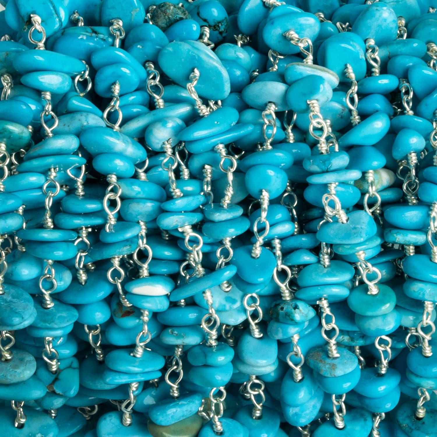 Howlite Double Nugget Silver Chain 58 pieces - The Bead Traders