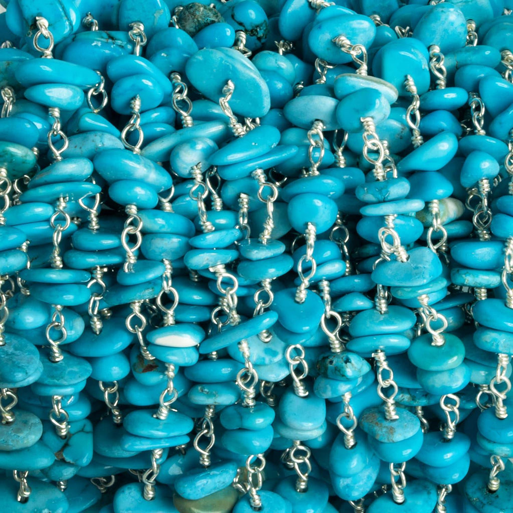 Howlite Double Nugget Silver Chain 58 pieces - The Bead Traders