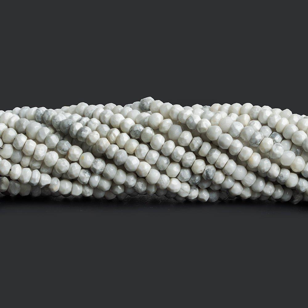 Howlite Faceted Rondelle Beads 12 inch 120 pieces - The Bead Traders