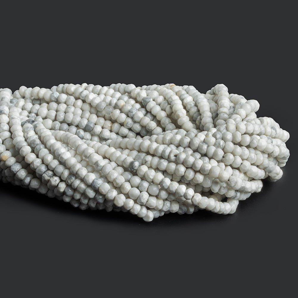 Howlite Faceted Rondelle Beads 12 inch 120 pieces - The Bead Traders