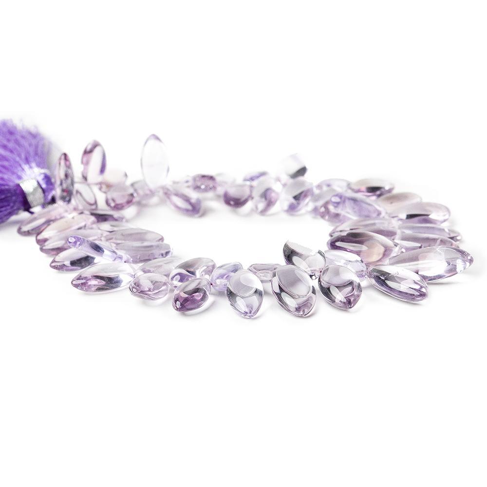 HydroQuartz Amethyst top drilled plain marquise 7.5 inches 51 beads - The Bead Traders