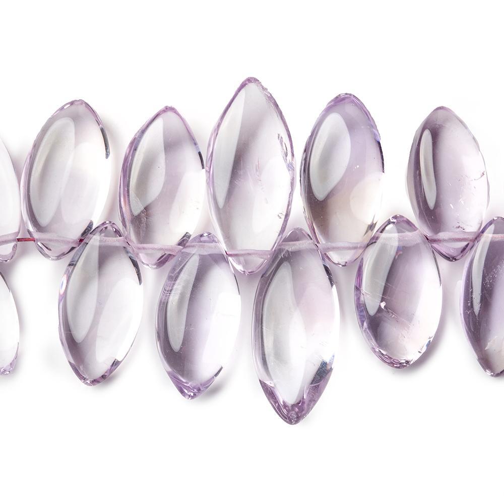 HydroQuartz Amethyst top drilled plain marquise 7.5 inches 51 beads - The Bead Traders