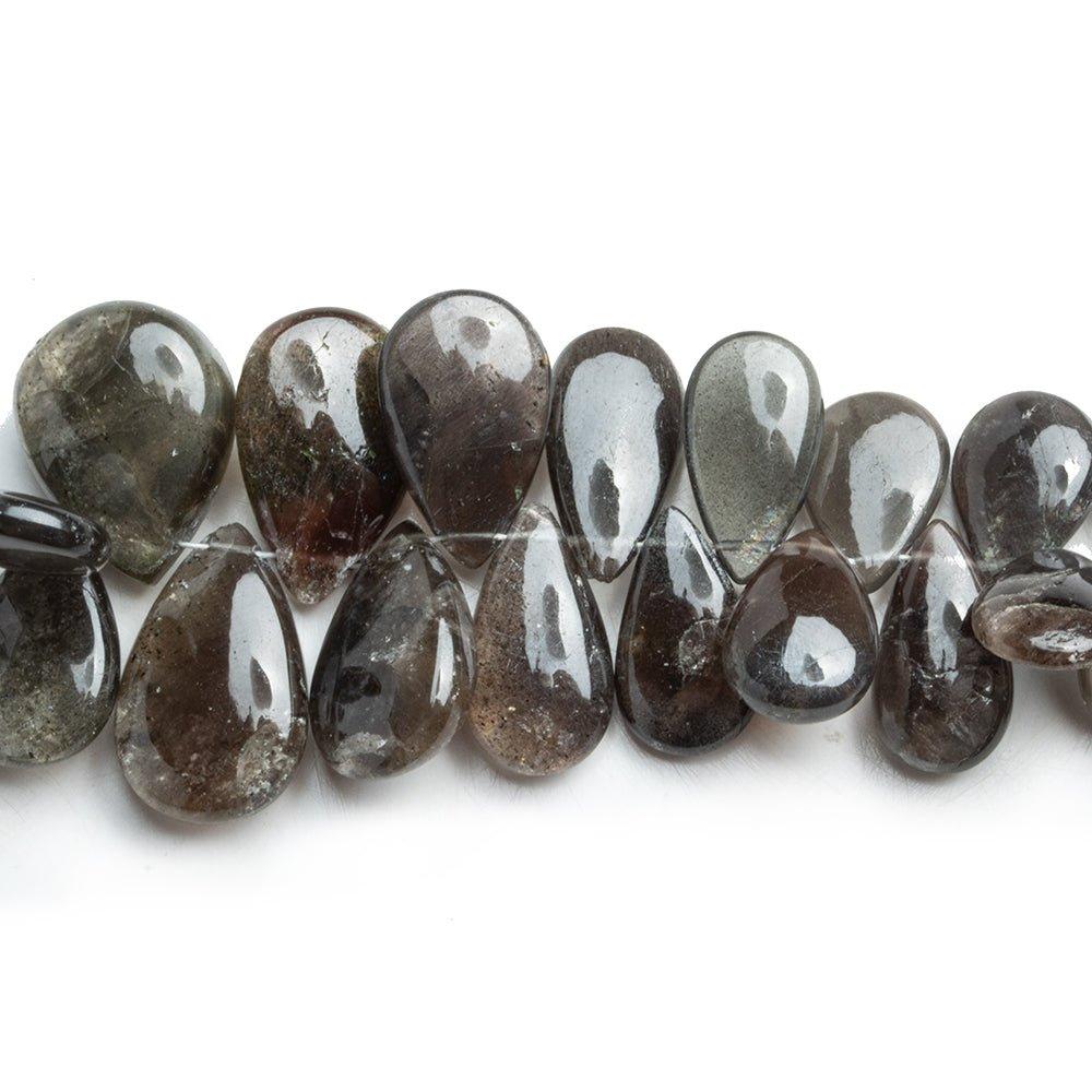Hypersthene Plain Pear Beads 8 inch 45 pieces - The Bead Traders