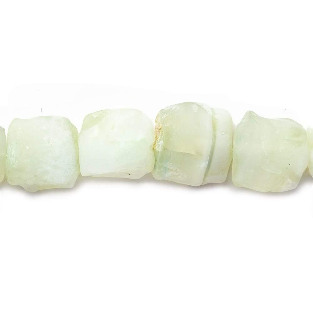 Iced Lime Agate Beads Hammer Faceted Squares - Lot of 2 - The Bead Traders