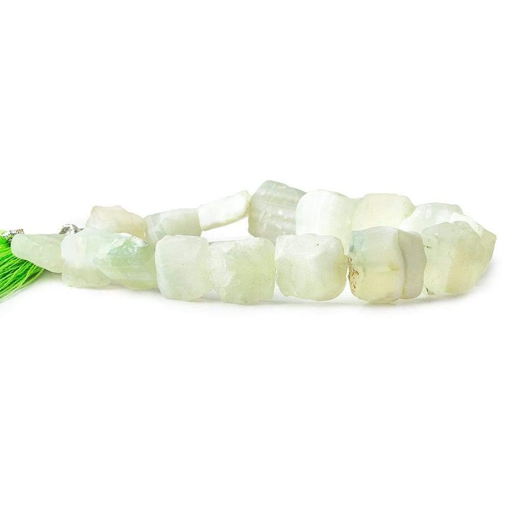 Iced Lime Agate Beads Hammer Faceted Squares - Lot of 2 - The Bead Traders