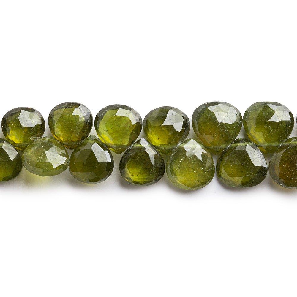 Idocrase Beads Faceted 7x7mm average Hearts, 8" length, 54 pcs - The Bead Traders