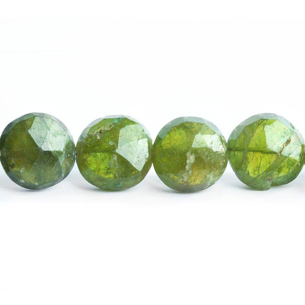 Idocrase Faceted Coin Beads 8 inch 18 pieces - The Bead Traders