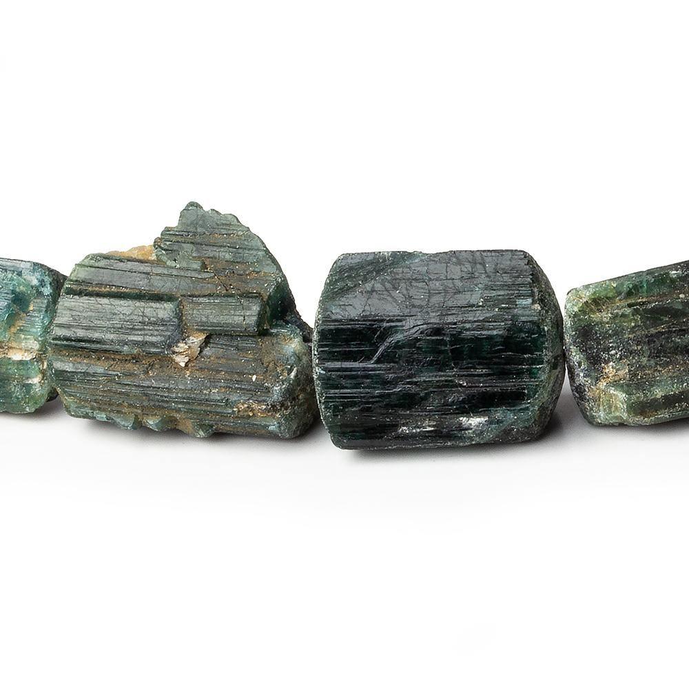 Indicolite Tourmaline Beads Straight Drilled Natural Crystal 26 pcs - The Bead Traders