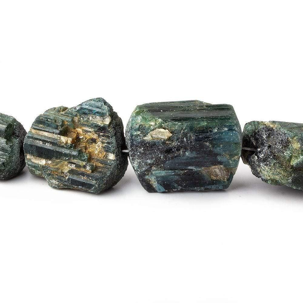 Indicolite Tourmaline Beads Straight Drilled Natural Crystal 26 pieces - The Bead Traders