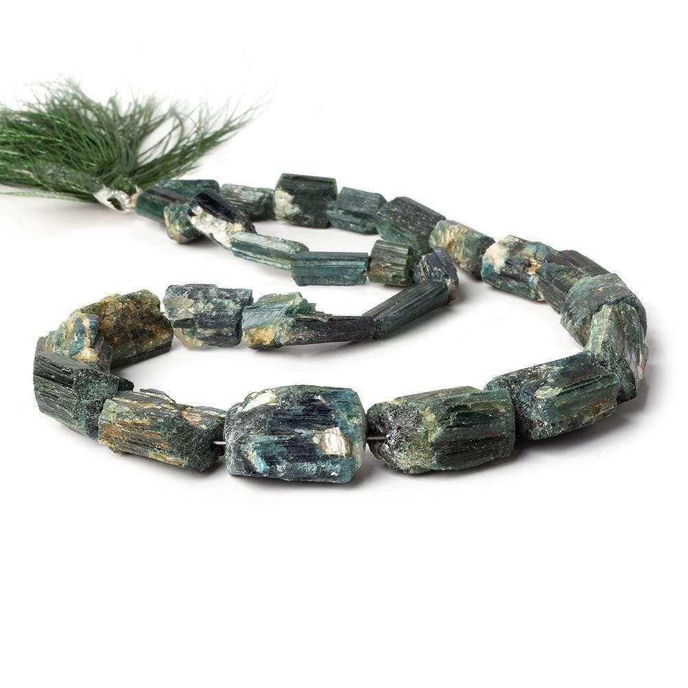 Indicolite Tourmaline Beads Straight Drilled Natural Crystal 26 pieces - The Bead Traders