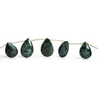 Indicolite Tourmaline Faceted Pears 10 inch 12 beads - The Bead Traders