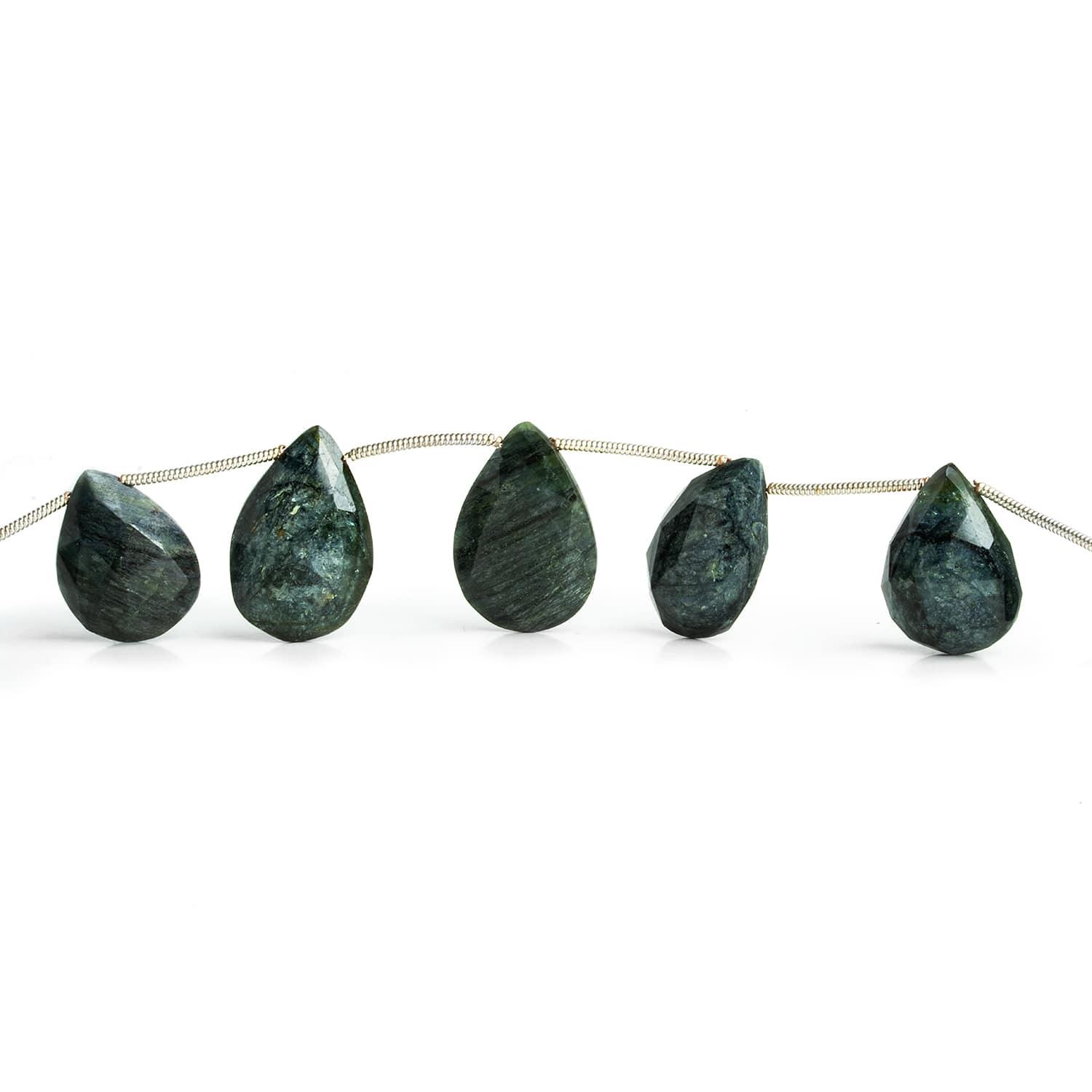 Indicolite Tourmaline Faceted Pears 10 inch 12 beads - The Bead Traders