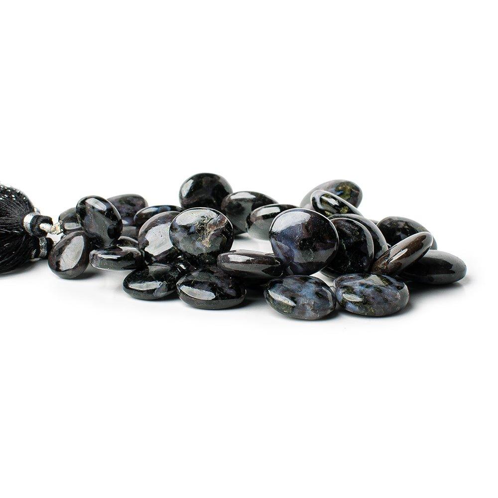 Indigo Gabbro plain heart beads 7 inch 34 pieces 11x10mm - 18x17mm - The Bead Traders