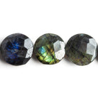Indigo Labradorite Faceted Coin Beads 8 inch 14 pieces - The Bead Traders