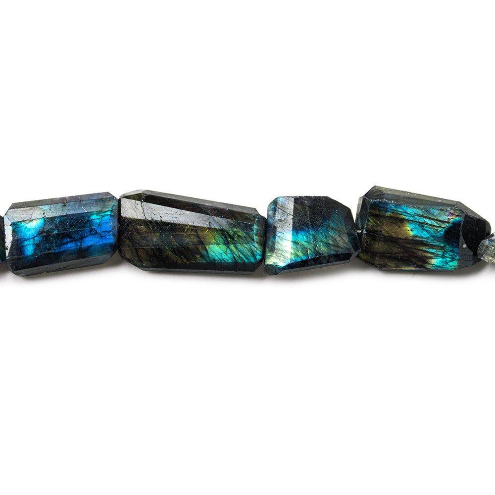 Indigo Labradorite faceted nuggets 8 inch 12 beads - The Bead Traders