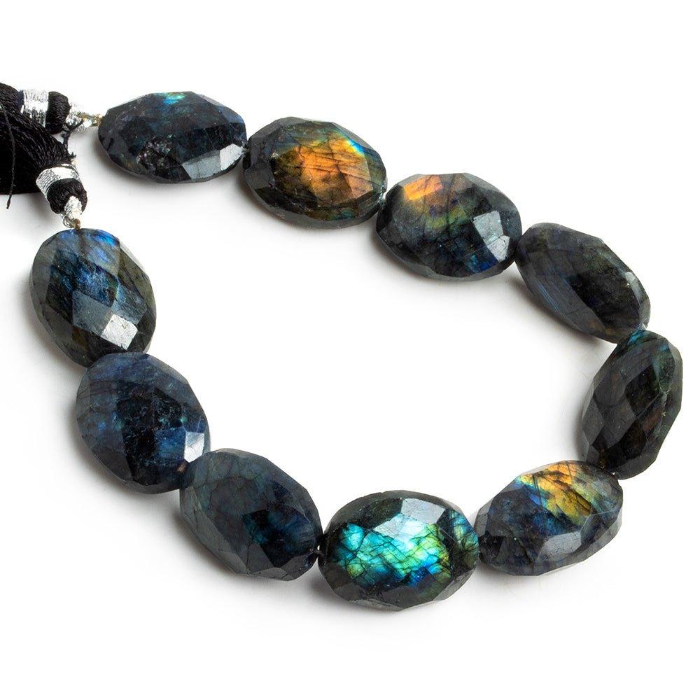 Indigo Labradorite Faceted Oval Beads 8 inch 10 pieces - The Bead Traders